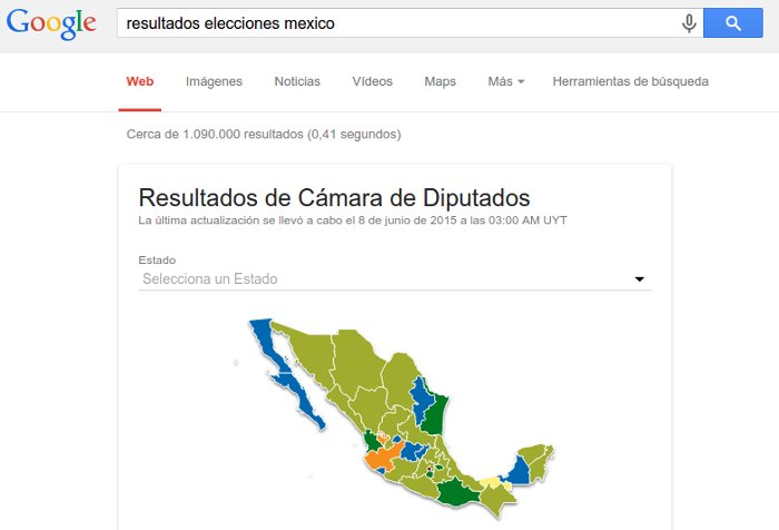 resultados de las elecciones en google