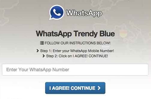 whatsapp azul pagina que engañaba