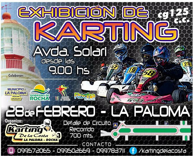 afiche evento de karting en la paloma